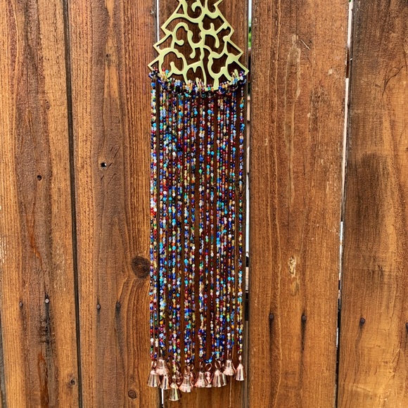 NEW! Multicolored Rainbow Beaded Bohemian Christmas Tree Sun Catcher Mobile - Picture 10 of 11